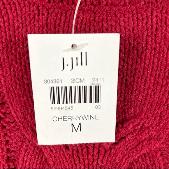 J. Jill NWT Chenille Cabled Tunic In Cherrywine Color Size Medium - Picture 11 of 14